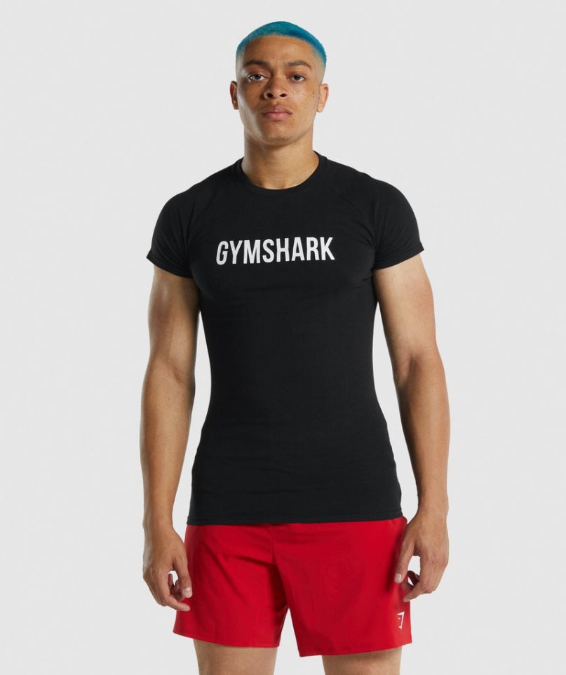 Koszulki Gymshark Apollo Męskie Czarne | PL 368YMF